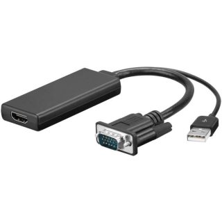 Goobay VGA zu HDMI-Audio Adapter (HDMI Buchse<VGA Stecker)