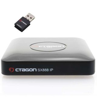 Octagon SX888 IP HEVC Full HD LAN USB H.265 IPTV m3u VOD Stalker Xtream Multimedia Box mit 300Mbit Wlan Stick