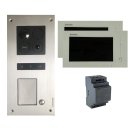 BALTER ERA Silber 2-Draht IP Unterputz Türsprechanlage für 1 Teilnehmer 2x 7" Monitor Komplett SET Zutrittskontrolle RFID