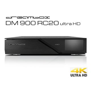 Dreambox DM900 RC20 UHD 4K E2 Linux PVR 2xDVB-S2X 1xDVB-C/T2 Triple MS Tuner Receiver Schwarz