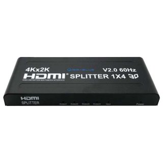 Gigablue Ultra 4K/2K HDMI 2.0 HDR Splitter (1 Eingang / 4 Ausgänge, 4K UHD, 60 Hz, schwarz)