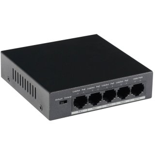 GOLIATH 4-Port PoE Switch + 1-Port Gigabit Uplink, RJ45 10/100Mbps, Max 30W/Port, Gesamtleistung 58W