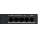 GOLIATH 4-Port PoE Switch + 1-Port Gigabit Uplink, RJ45 10/100Mbps, Max 30W/Port, Gesamtleistung 58W