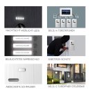 BALTER EVO HD Video Türsprechanlage Silver mit Smartphone App für 4 Familienhaus, 4x 7" Monitor, WIFI
