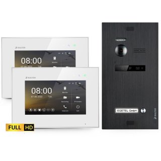BALTER EVO HD Video Türsprechanlage Black für 1 Familienhaus Kit, 2x Monitor 7"