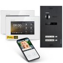 BALTER EVO HD Video Türsprechanlage Black mit Smartphone App für 2 Familienhaus, 2x 7" Monitor, WIFI