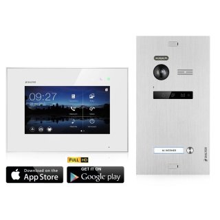 Balter EVO HD Video Türsprechanlage 1-12 Familienhaus Set 7" Wifi Monitor