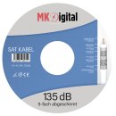 SAT Koaxial Antennenkabel 135dB Stahl Kupfer 7mm 5-fach 4K 8K UHD, 100m. Weiß