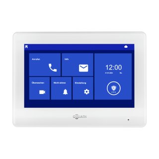 GOLIATH Basic 2-Draht BUS Video Türsprechanlage | 7” Full Touchscreen | Smartphone App | Weiß