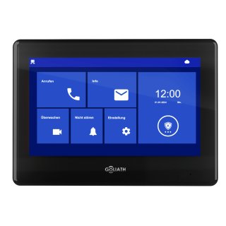 GOLIATH Basic 2-Draht BUS Video Türsprechanlage | 7" Full Touchscreen | Smartphone App | schwarz