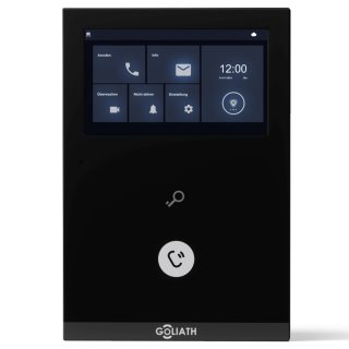 GOLIATH Basic 2-Draht BUS Türsprechanlage | 4,3" Kapazitiver Touchscreen| Smartphone App | Schwarz