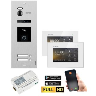 BALTER EVO HD RFID/FINGERPRINT Video Türsprechanlage Silb 2FAM 2xWiFi Monitor WS