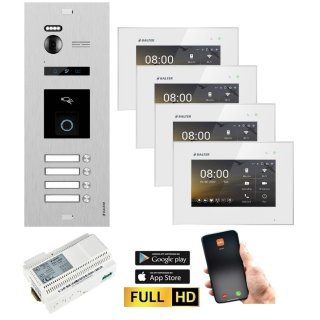 BALTER EVO HD RFID/FINGERPRINT Video Türsprechanlage Silb 4FAM 4xWiFi Monitor WS