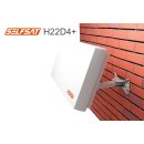 Selfsat H22DQ+ Flachantenne mit austauschbaren Quattro LNB + Fensterhalter