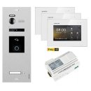 BALTER EVO HD RFID/FINGERPRINT Video Türsprechanlage Silber 1FAM 3x Monitor Weiß