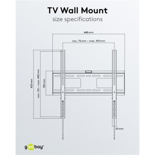 Goobay TV Wandhalterung PRO FIXED M / Black 32 bis 55 Zoll / bis 50kg